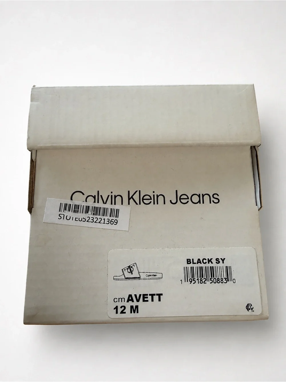 Calvin Klein Jeans Avett Monogram Black Slides Men’s Size 12